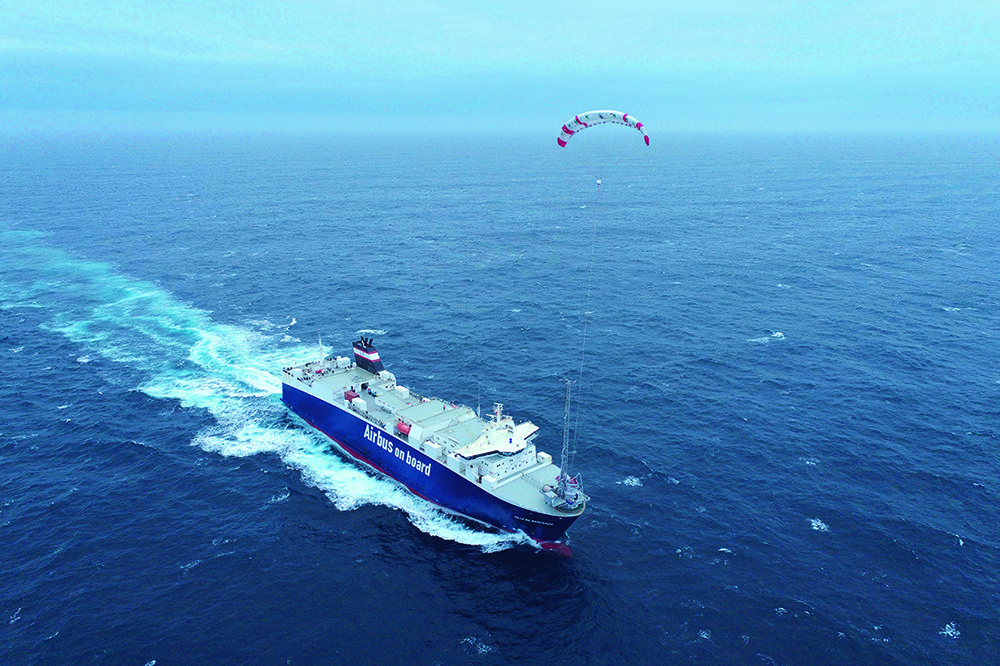 LDA-RoRo-Schiff »Ville de Bordeaux« mit Seawing © Airseas