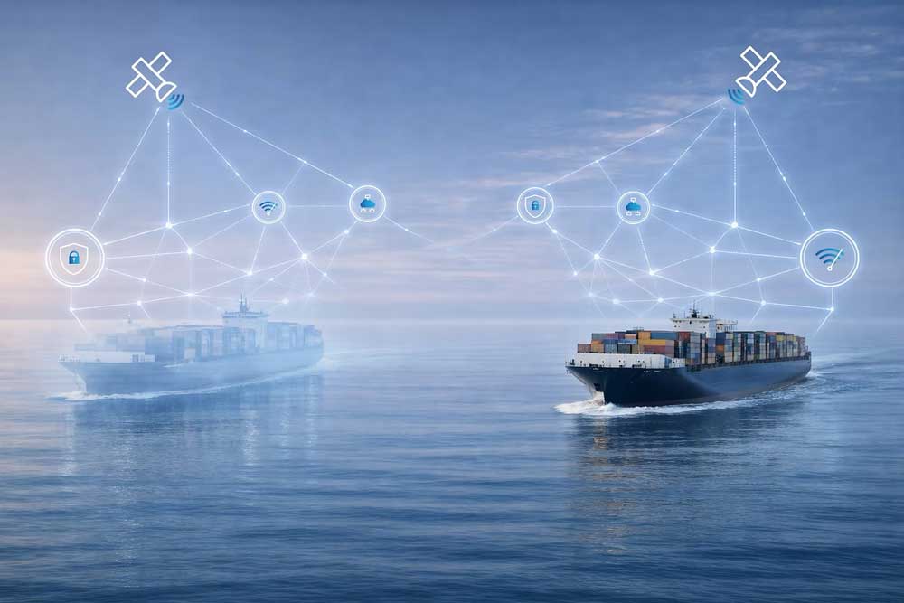 Marlink, Darstellung von fehlerhaften Satellitenverbindungen über zwei Containerschiffen